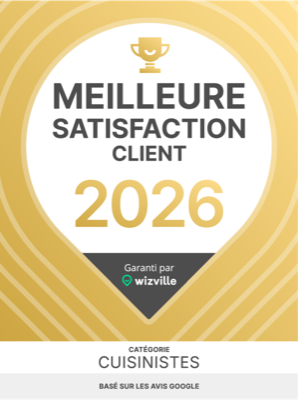 Trophée Prix de la Meilleure Satisfaction Client 2026, catégorie Cuisinistes, décerné par WizVille